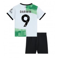 Echipament fotbal Liverpool Darwin Nunez #9 Tricou Deplasare 2023-24 pentru copii maneca scurta (+ Pantaloni scurti)